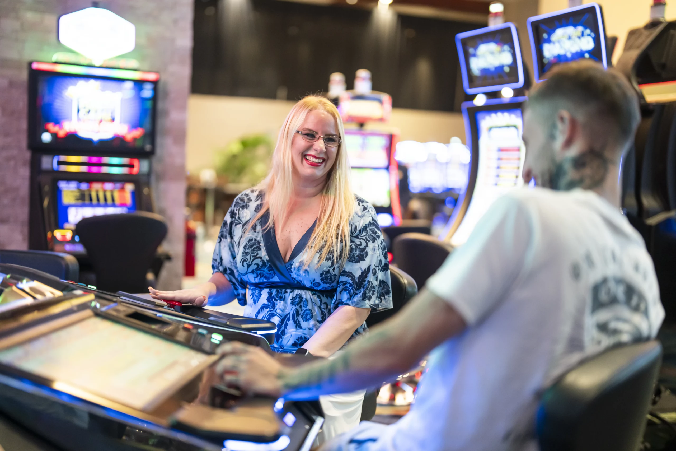 People playing at a casino in Jaco Beach