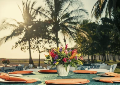 A wedding reception on the beach in Costa Rica